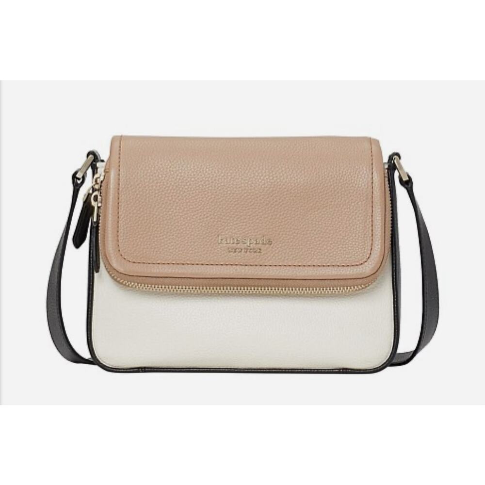 NWOT! KATE SPADE New York Run Around Large Black Colorblocked Flap Crossbody Bag